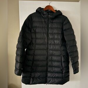 Eddie Bauer Black Down Puffer Long Coat
